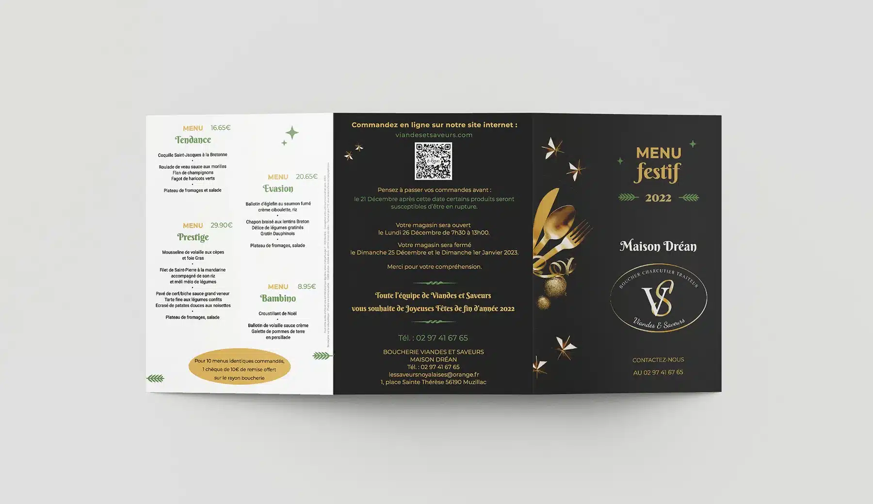 Dépliant festif - Carte de Traiteur
