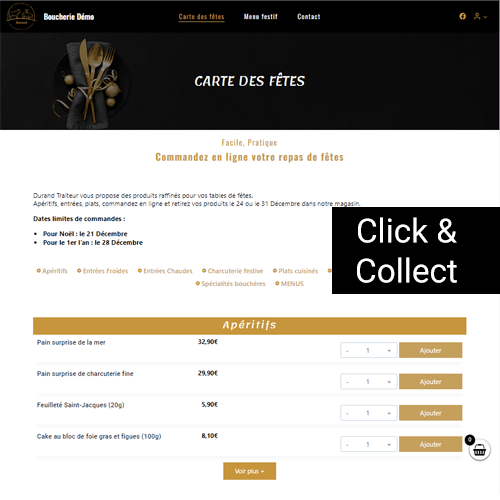 Site Commande en ligne Carte de fêtes