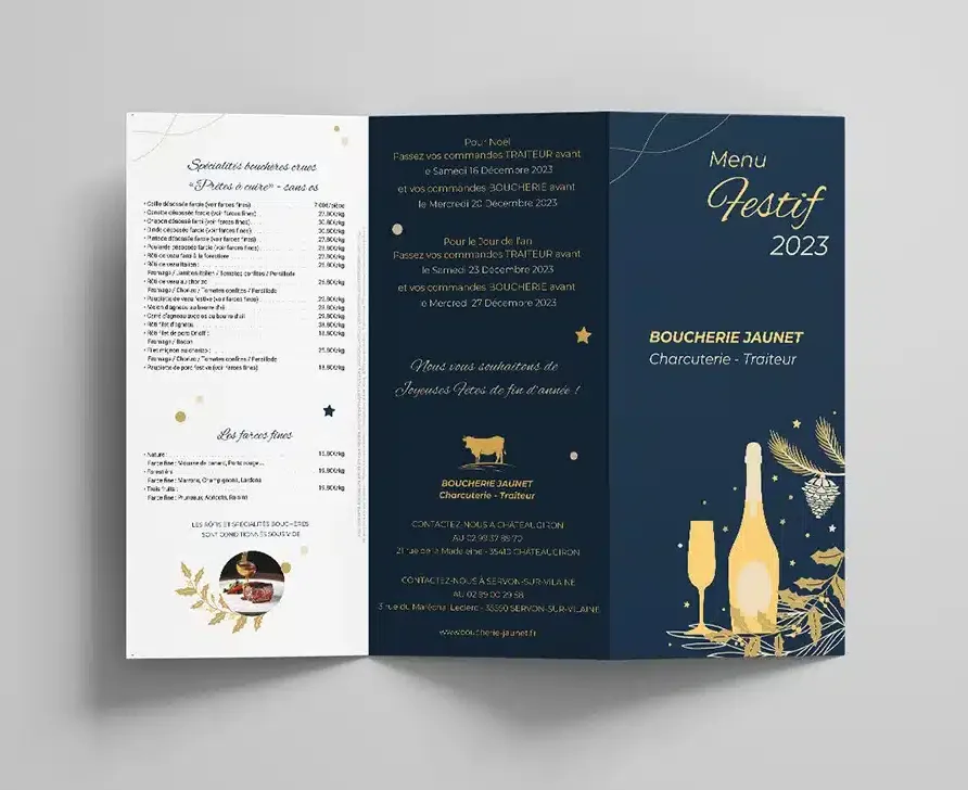 Dépliant – Carte festive 14.1 x 29.7cm